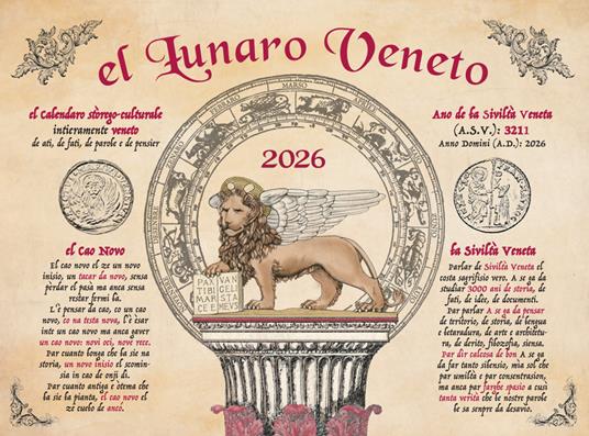 El lunaro veneto 2026. Il calendario tutto veneto - copertina