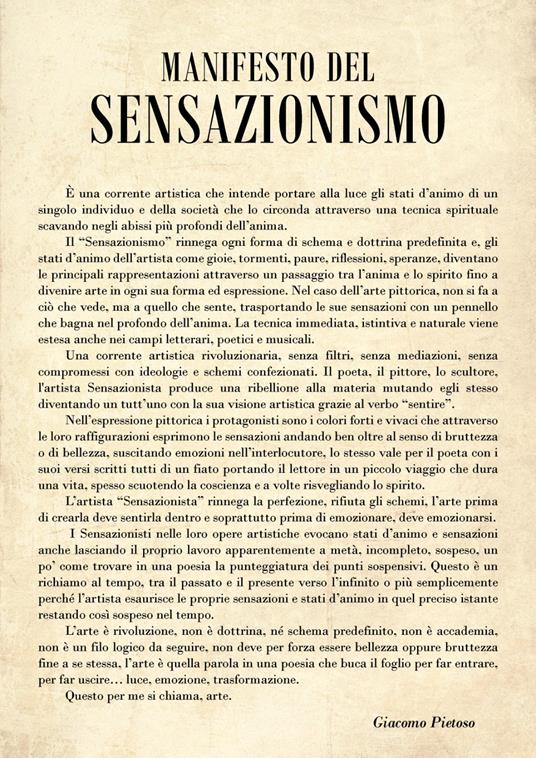Manifesto del Sensazionismo - Giacomo Pietoso - copertina