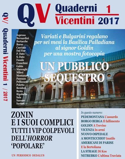 Quaderni vicentini (2017). Vol. 1 - copertina