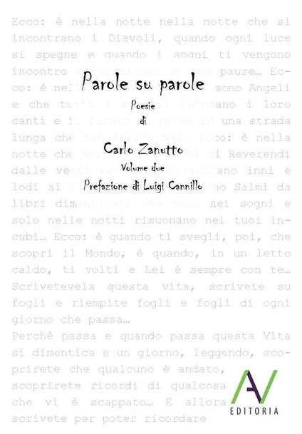 Parole su parole. Vol. 2 - Carlo Zanutto - copertina