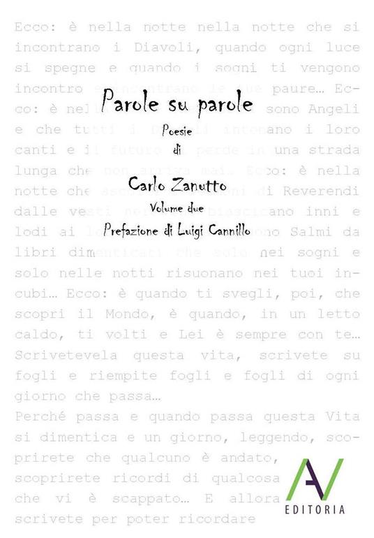 Parole su parole. Vol. 2 - Carlo Zanutto - copertina