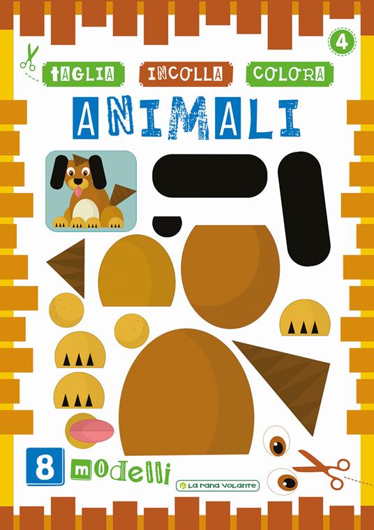 Animali. Taglia incolla colora - Creabooks packagers - copertina