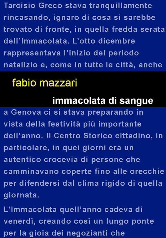 Immaccolata di sangue - Fabio Mazzari - copertina