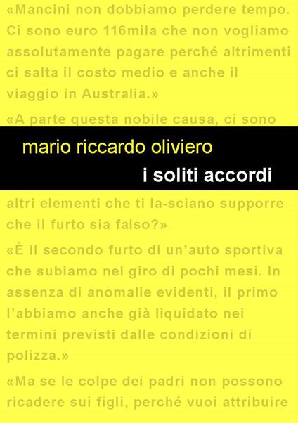 I soliti accordi - Mario Riccardo Oliviero - copertina
