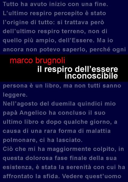 Il respiro dell'essere inconoscibile - Marco Brugnoli - copertina