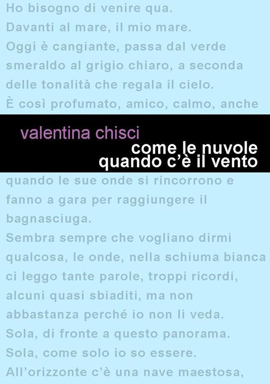 Come le nuvole quando c'è il vento - Valentina Chisci - copertina