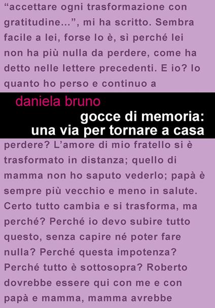 Gocce di memoria: una via per tornare a casa - Daniela Bruno - copertina