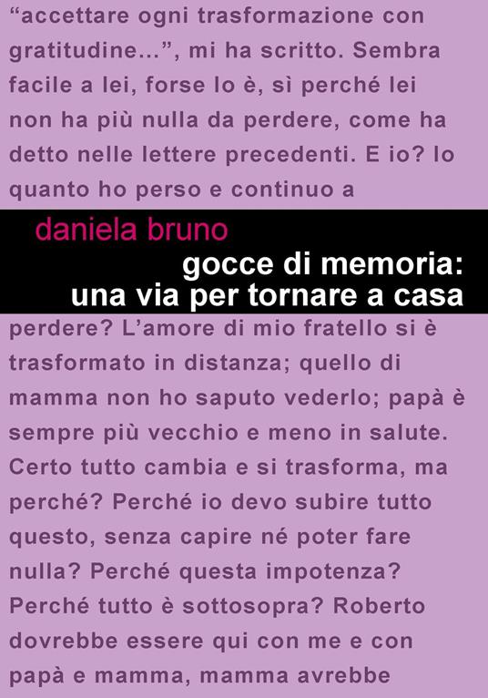 Gocce di memoria: una via per tornare a casa - Daniela Bruno - copertina