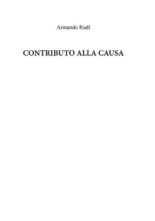 Contributo alla causa - Armando Rudi - copertina