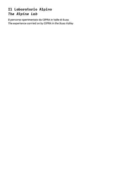 Il laboratorio alpino. Il percorso sperimentato da CIPRA in Valle di Susa. Ediz. italiana e inglese - copertina