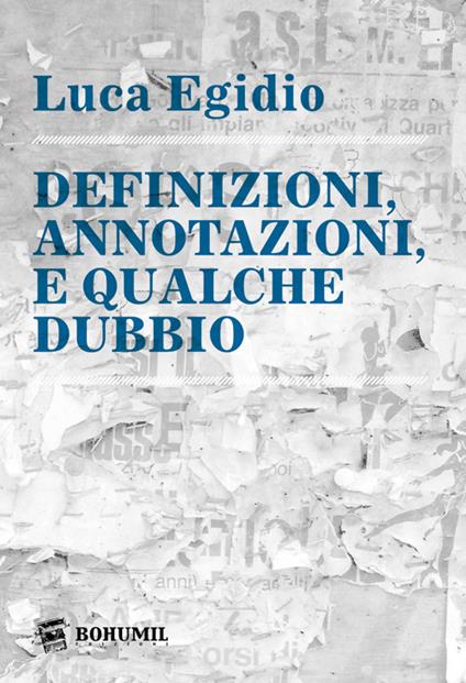 Definizioni, annotazioni, e qualche dubbio - Luca Egidio - copertina