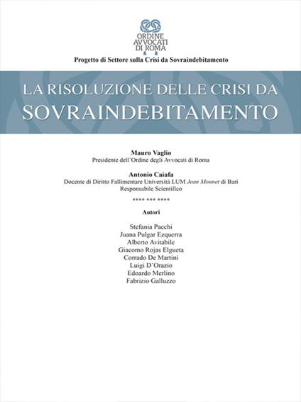 La risoluzione delle crisi da sovraindebitamento - copertina