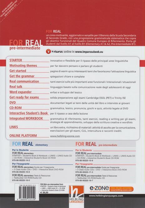 For real. Pre-intermediate. Multimedia pack. Per le Scuole superiori. Con CD Audio. Con CD-ROM. Con espansione online - Martyn Hobbs,Julia Keddle Starr - 2