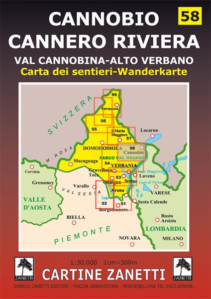 Cannobio, Cannero Riviera, Val Cannobina e Alto Verbano 1:30.000 - copertina