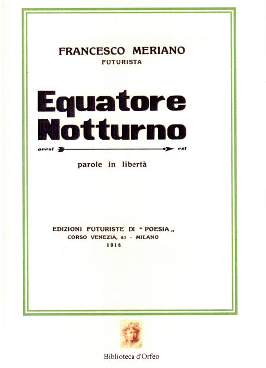 Equatore notturno - Francesco Meriano - copertina