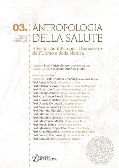 Antropologia della salute (2011). Vol. 3: Vita, morte, salute e conservazione della specie - copertina