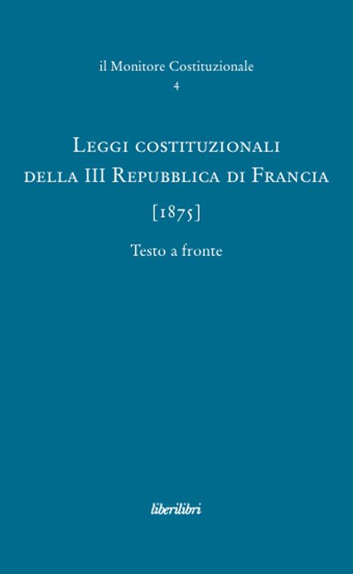 Leggi costituzionali della III Repubblica di Francia (1875) - copertina