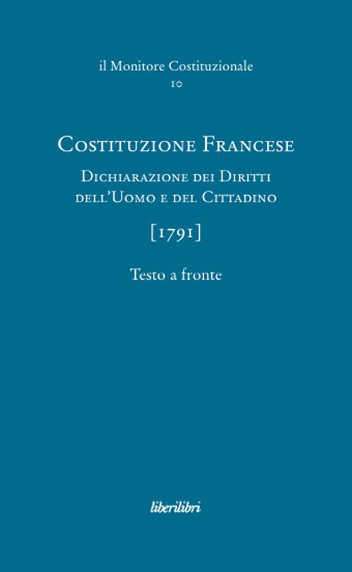 Costituzione francese (1791). Dichiarazione dei diritti dell'uomo e del cittadino. Ediz. multilingue - copertina