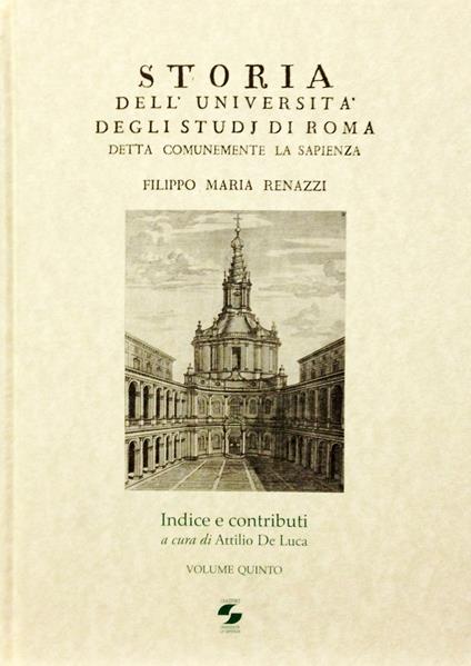 Storia dell'università degli studi di Roma. Indice e contributi - copertina