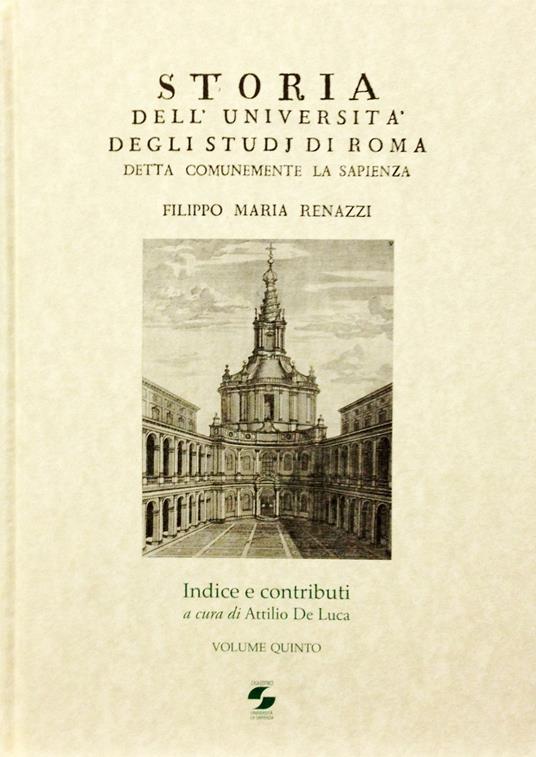 Storia dell'università degli studi di Roma. Indice e contributi - copertina