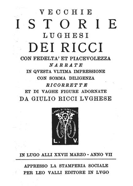 Storie lughesi stampate a Lugo - Giulio Ricci - copertina