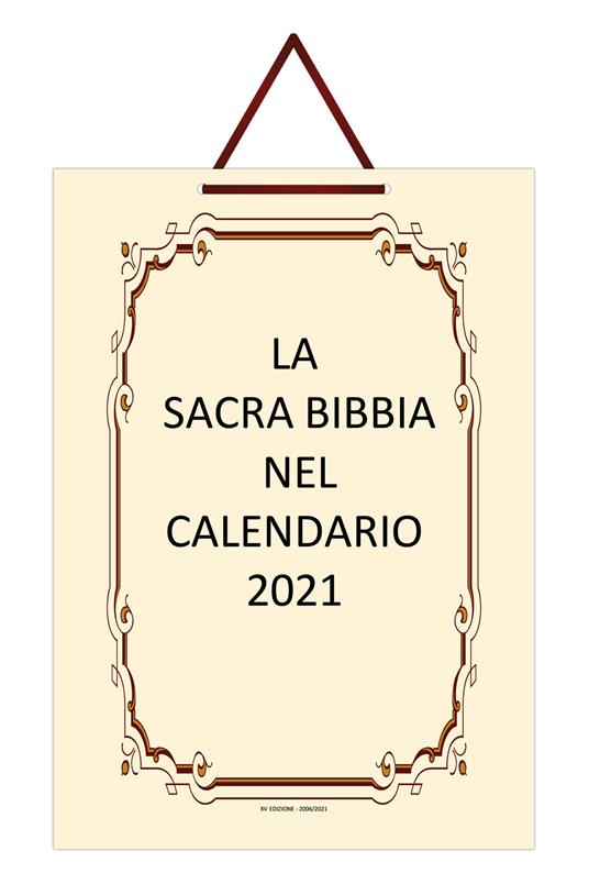 La sacra Bibbia nel calendario 2021 - Lucia Tenace - copertina