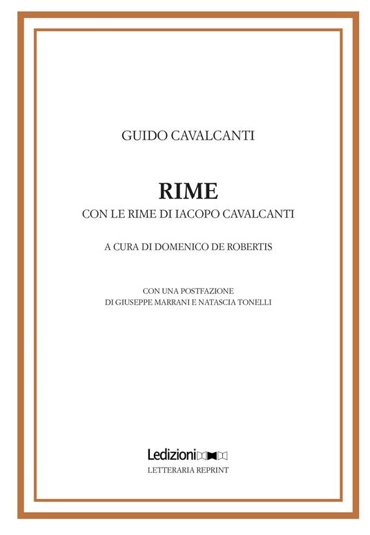 Rime - Guido Cavalcanti - copertina