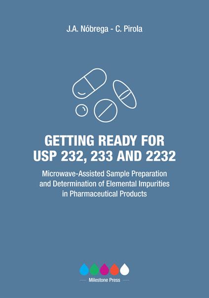 Getting ready for USP 232, 233, and 2232. Microwave-assisted sample preparation and determination of elemental impurities in pharmaceutical products - Joaquim A. Nóbrega,Camillo Pirola - copertina
