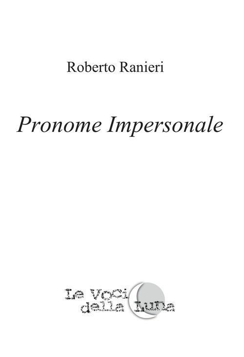 Pronome impersonale - Roberto Ranieri - copertina