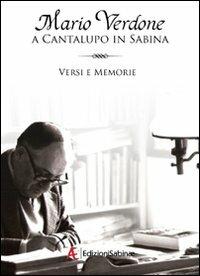A Cantalupo in Sabina. Versi e memorie - Mario Verdone - copertina