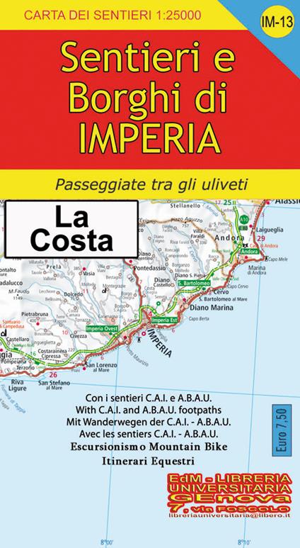 Sentieri e borghi di Imperia. Carta dei sentieri - copertina