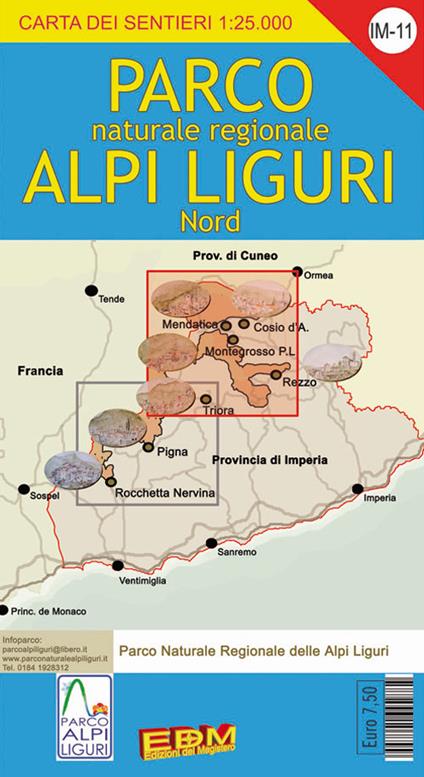 Parco naturale regionale alpi liguri nord. Carta dei sentieri 1:25.000 - Stefano Tarantino,Silvia Torchio,Andrea Vigo - copertina
