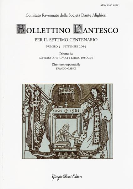 Bollettino dantesco. Per il settimo centenario (2014). Vol. 3 - copertina