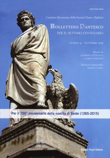 Bollettino dantesco. Per il settimo centenario (2015). Vol. 4 - copertina