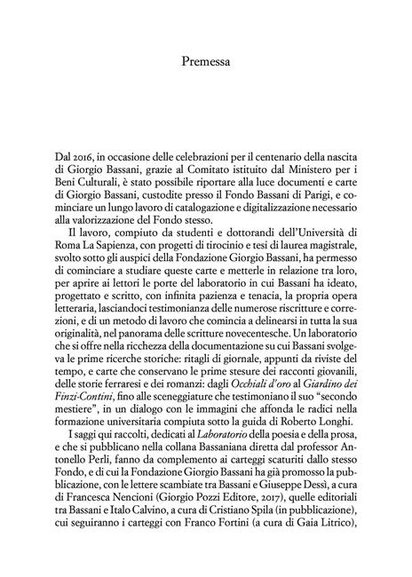 Laboratorio Bassani. L'officina delle opere. Atti del Convegno (Ferrara, 24-25 maggio 2018) - 2