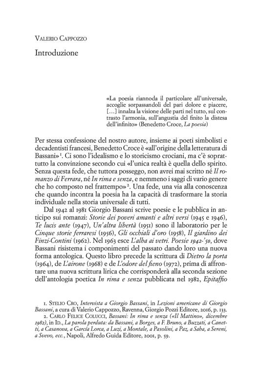 Dal particolare all'universale. I libri di poesia di Giorgio Bassani - 2