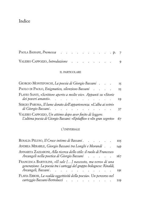 Dal particolare all'universale. I libri di poesia di Giorgio Bassani - 3