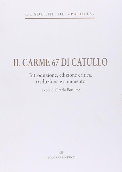 Il carme 67 di Catullo - copertina