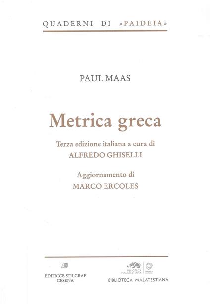 Metrica greca - Paul Maas - copertina