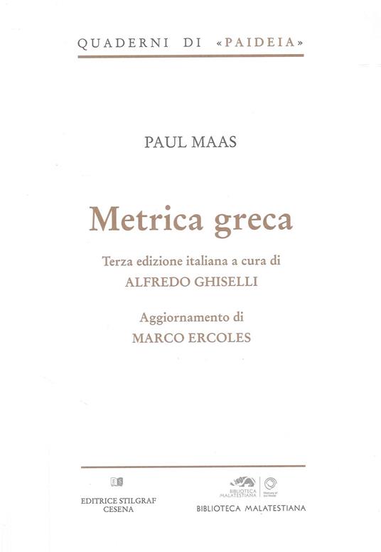 Metrica greca - Paul Maas - copertina