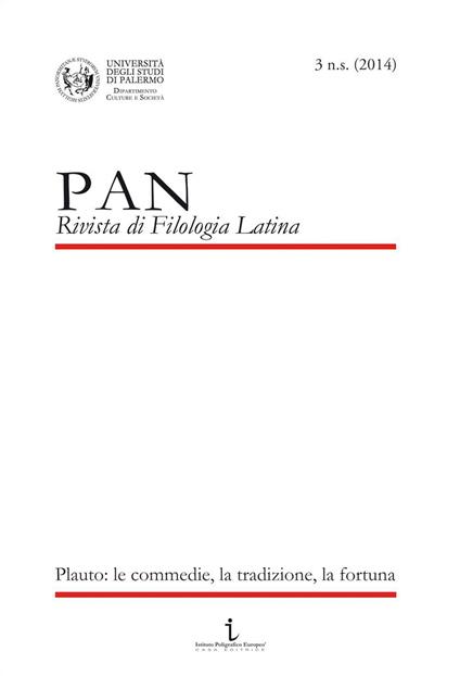 PAN. Rivista di filologia latina. Vol. 3: Plauto. Le commedie, la tradizione, la fortuna - copertina