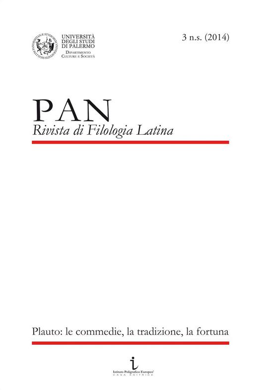 PAN. Rivista di filologia latina. Vol. 3: Plauto. Le commedie, la tradizione, la fortuna - copertina