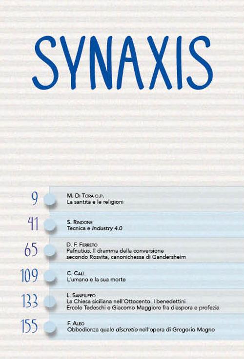 Synaxis (2021). Vol. 39\2 - Marcello Di Tora,Salvatore Rindone,Domenica Flavia Ferreto - copertina