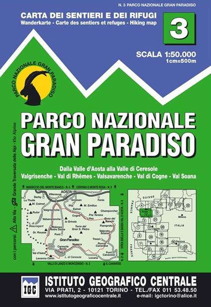 Carta n. 3 Parco nazionale Gran Paradiso. Carta dei sentieri e dei rifugi - copertina
