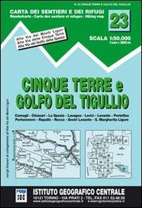 Carta n. 23 Cinque Terre e Golfo del Tigullio 1:50.000. Carta dei sentieri e dei rifugi - copertina