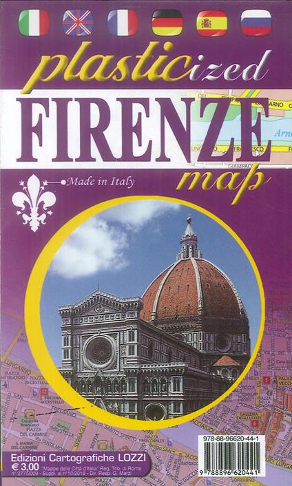 Firenze. Plasticized map. Ediz. multilingue - copertina