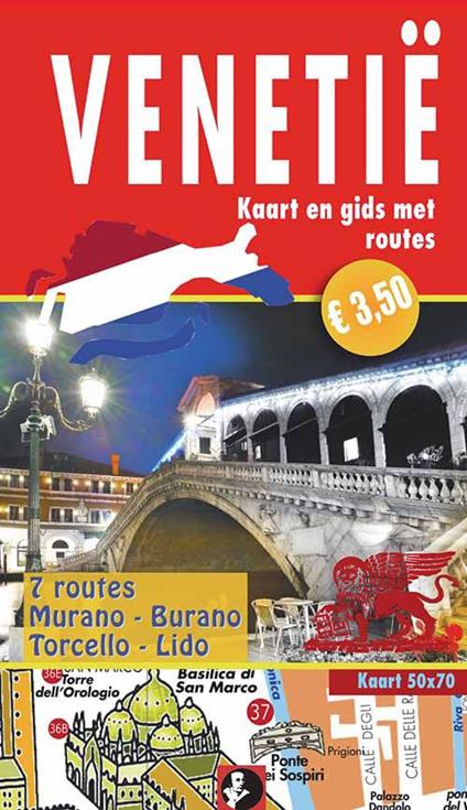 Venezia. Mappa e guida con itinerari. Ediz. olandese - copertina