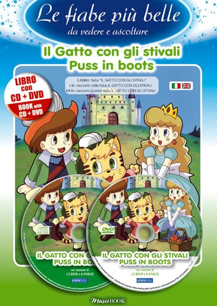 gatto con gli stivali. Ediz. italiana e inglese. Con CD Audio. Con DVD - copertina