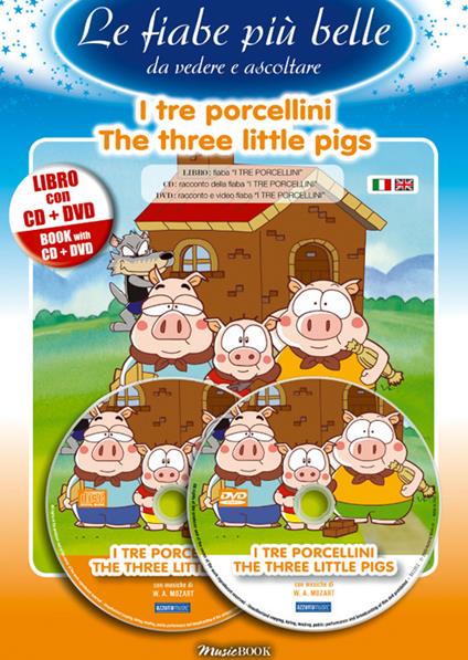 tre porcellini. Ediz. italiana e inglese. Con CD Audio. Con DVD - copertina