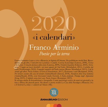 Poesie per la terra. Calendario 2020 - Franco Arminio - copertina